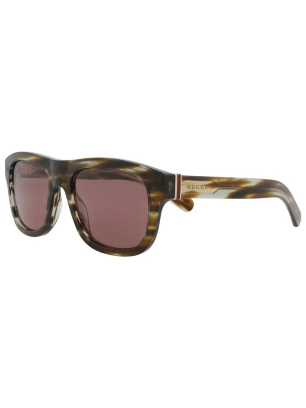 New Gucci Women's Sunglasses Square Rectangle Recycled Acetate Frame Mens Havana